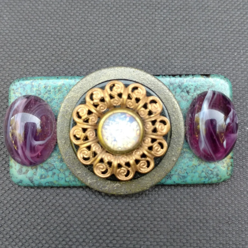 Handmade mixed media resin pin
